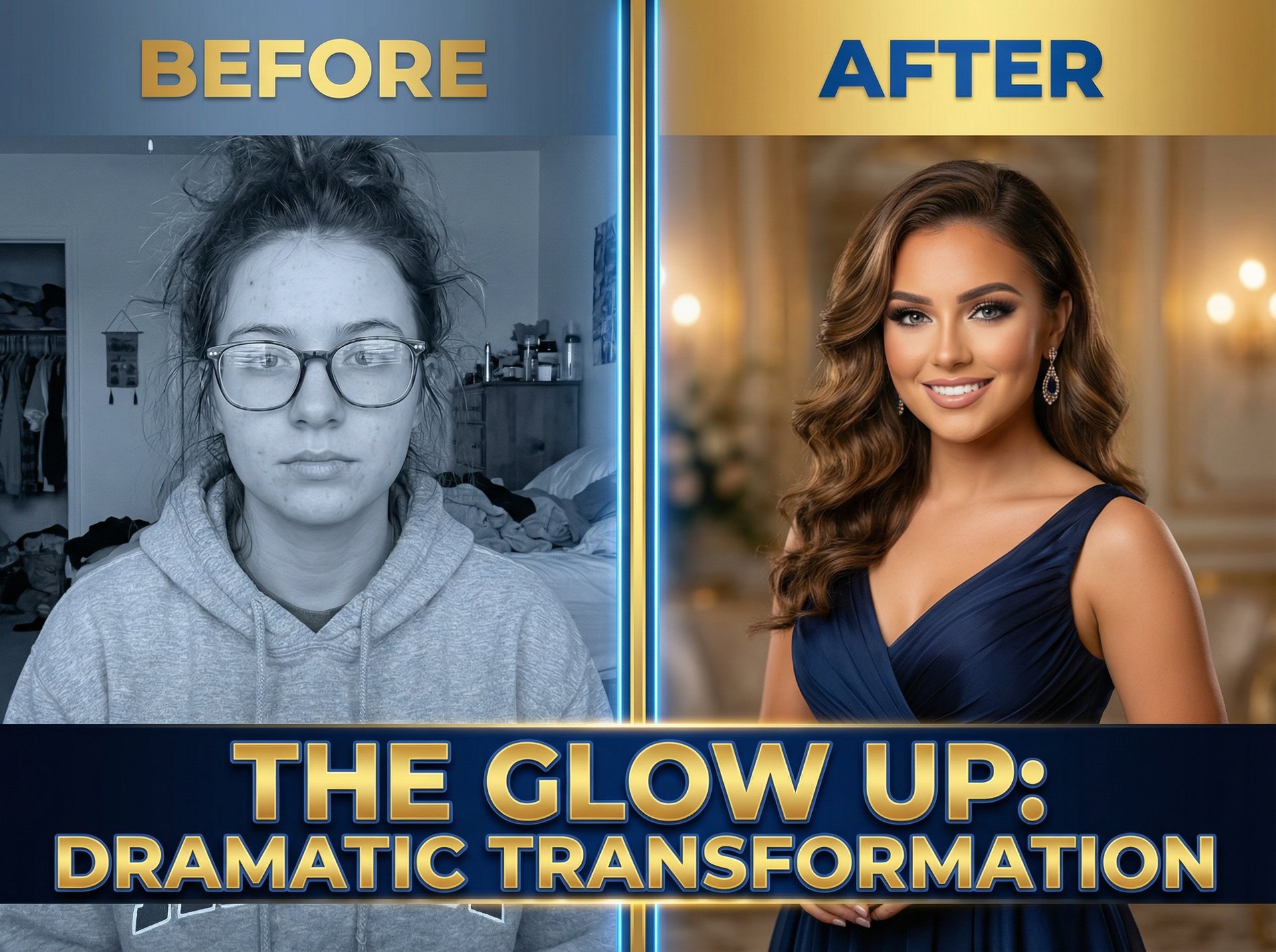 抖荫短视频反差变装视频作品